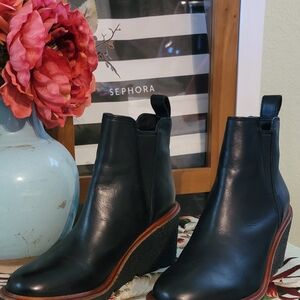 Black Leather Ankle Boots